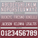 Custom Gray White-Burgundy Mesh Authentic Fade Fashion Football Jersey