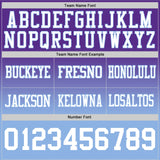Custom Purple White-Light Blue Mesh Authentic Fade Fashion Football Jersey