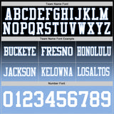 Custom Black White-Light Blue Mesh Authentic Fade Fashion Football Jersey