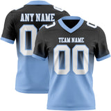 Custom Black White-Light Blue Mesh Authentic Fade Fashion Football Jersey
