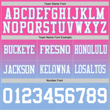 Custom Pink White-Light Blue Mesh Authentic Fade Fashion Football Jersey