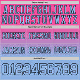 Custom Pink Light Blue-Black Mesh Authentic Fade Fashion Football Jersey