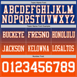 Custom Royal White-Orange Mesh Authentic Fade Fashion Football Jersey