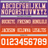 Custom Purple White-Orange Mesh Authentic Fade Fashion Football Jersey