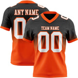 Custom Black White-Orange Mesh Authentic Fade Fashion Football Jersey
