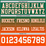 Custom Kelly Green White-Orange Mesh Authentic Fade Fashion Football Jersey