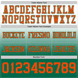 Custom White Orange-Kelly Green Mesh Authentic Fade Fashion Football Jersey