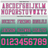 Custom White Pink-Kelly Green Mesh Authentic Fade Fashion Football Jersey