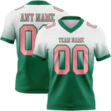 Custom White Medium Pink-Kelly Green Mesh Authentic Fade Fashion Football Jersey