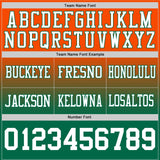 Custom Orange White-Kelly Green Mesh Authentic Fade Fashion Football Jersey