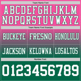 Custom Pink White-Kelly Green Mesh Authentic Fade Fashion Football Jersey