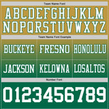 Custom Old Gold White-Kelly Green Mesh Authentic Fade Fashion Football Jersey
