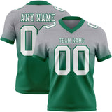 Custom Gray White-Kelly Green Mesh Authentic Fade Fashion Football Jersey