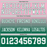 Custom Light Pink White-Kelly Green Mesh Authentic Fade Fashion Football Jersey