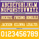 Custom Purple White-Gold Mesh Authentic Fade Fashion Football Jersey