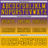 Custom Purple Gold-Black Mesh Authentic Fade Fashion Football Jersey