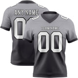 Custom Gray White Steel Gray-Black Mesh Authentic Fade Fashion Football Jersey