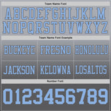 Custom Gray Light Blue-Steel Gray Mesh Authentic Fade Fashion Football Jersey