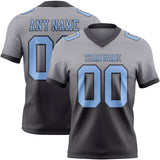 Custom Gray Light Blue-Steel Gray Mesh Authentic Fade Fashion Football Jersey