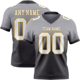 Custom Gray White Steel Gray-Old Gold Mesh Authentic Fade Fashion Football Jersey