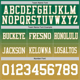 Custom Kelly Green White-Old Gold Mesh Authentic Fade Fashion Football Jersey
