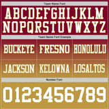 Custom Maroon White-Old Gold Mesh Authentic Fade Fashion Football Jersey