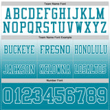 Custom White Teal Mesh Authentic Fade Fashion Football Jersey