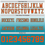 Custom White Orange-Teal Mesh Authentic Fade Fashion Football Jersey