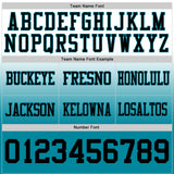 Custom White Black-Teal Mesh Authentic Fade Fashion Football Jersey