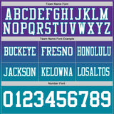 Custom Purple White-Teal Mesh Authentic Fade Fashion Football Jersey