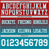 Custom Red White-Teal Mesh Authentic Fade Fashion Football Jersey