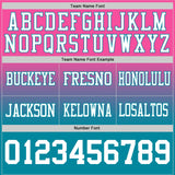 Custom Pink White-Teal Mesh Authentic Fade Fashion Football Jersey