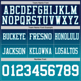 Custom Navy White-Teal Mesh Authentic Fade Fashion Football Jersey