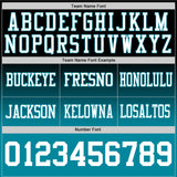Custom Black White-Teal Mesh Authentic Fade Fashion Football Jersey