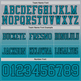 Custom Gray Teal-Black Mesh Authentic Fade Fashion Football Jersey