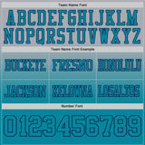 Custom Gray Teal-Navy Mesh Authentic Fade Fashion Football Jersey
