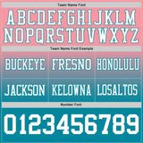 Custom Medium Pink White-Teal Mesh Authentic Fade Fashion Football Jersey