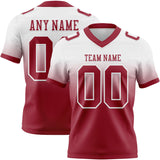 Custom White Cardinal Mesh Authentic Fade Fashion Football Jersey