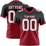 Custom Black White-Cardinal Mesh Authentic Fade Fashion Football Jersey