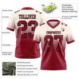 Custom Cream Cardinal-Black Mesh Authentic Fade Fashion Football Jersey