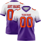 Custom White Orange-Purple Mesh Authentic Fade Fashion Football Jersey