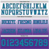 Custom White Teal-Purple Mesh Authentic Fade Fashion Football Jersey