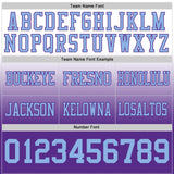 Custom White Light Blue-Purple Mesh Authentic Fade Fashion Football Jersey