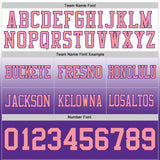 Custom White Medium Pink-Purple Mesh Authentic Fade Fashion Football Jersey