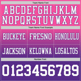 Custom Pink White-Purple Mesh Authentic Fade Fashion Football Jersey