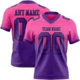 Custom Pink Purple-Black Mesh Authentic Fade Fashion Football Jersey