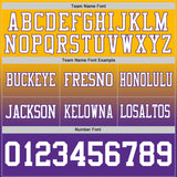 Custom Gold White-Purple Mesh Authentic Fade Fashion Football Jersey