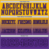 Custom Gold Purple-Black Mesh Authentic Fade Fashion Football Jersey