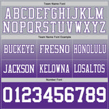 Custom Gray White-Purple Mesh Authentic Fade Fashion Football Jersey