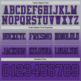 Custom Gray Purple-Black Mesh Authentic Fade Fashion Football Jersey
